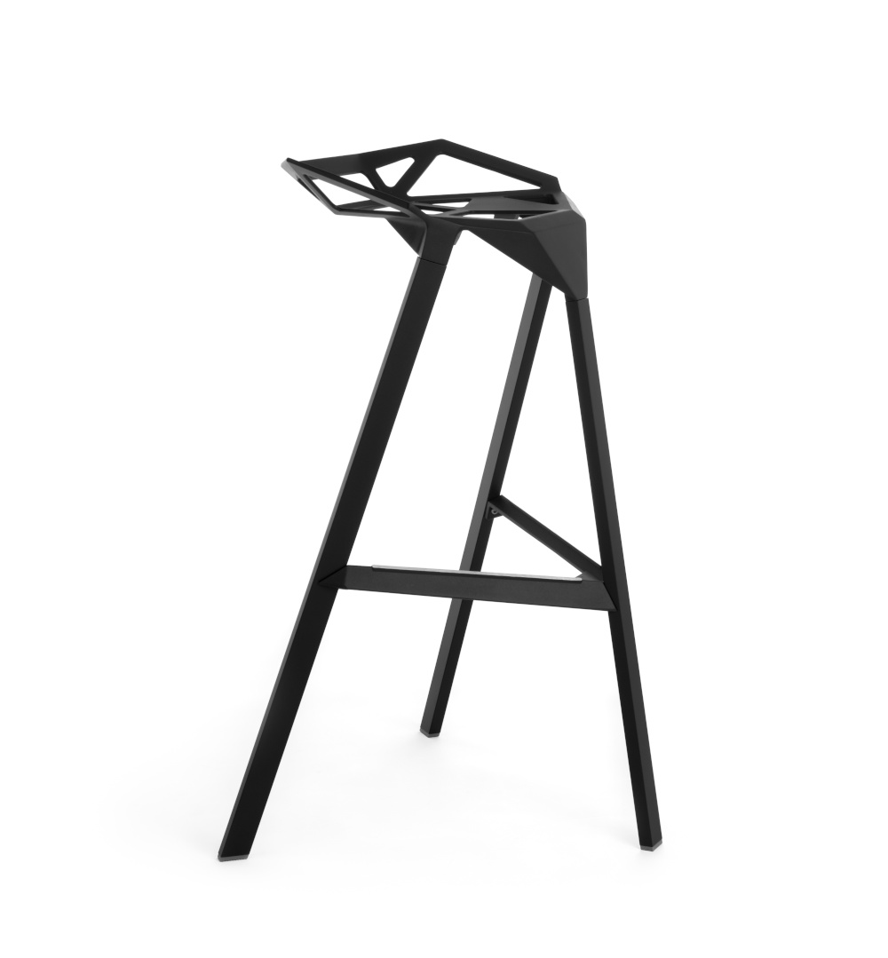 Magis Stool One Barhocker 77 cm, schwarz, minimalistisches Design, langlebig, ergonomisch, Made in Italy