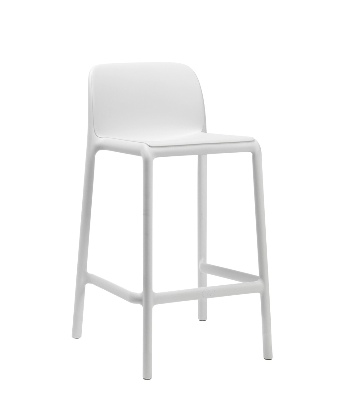 Nardi Faro Barhocker 65 cm weiß, italienisches Outdoor-Design, wetterfest, leicht, stapelbar, langlebig