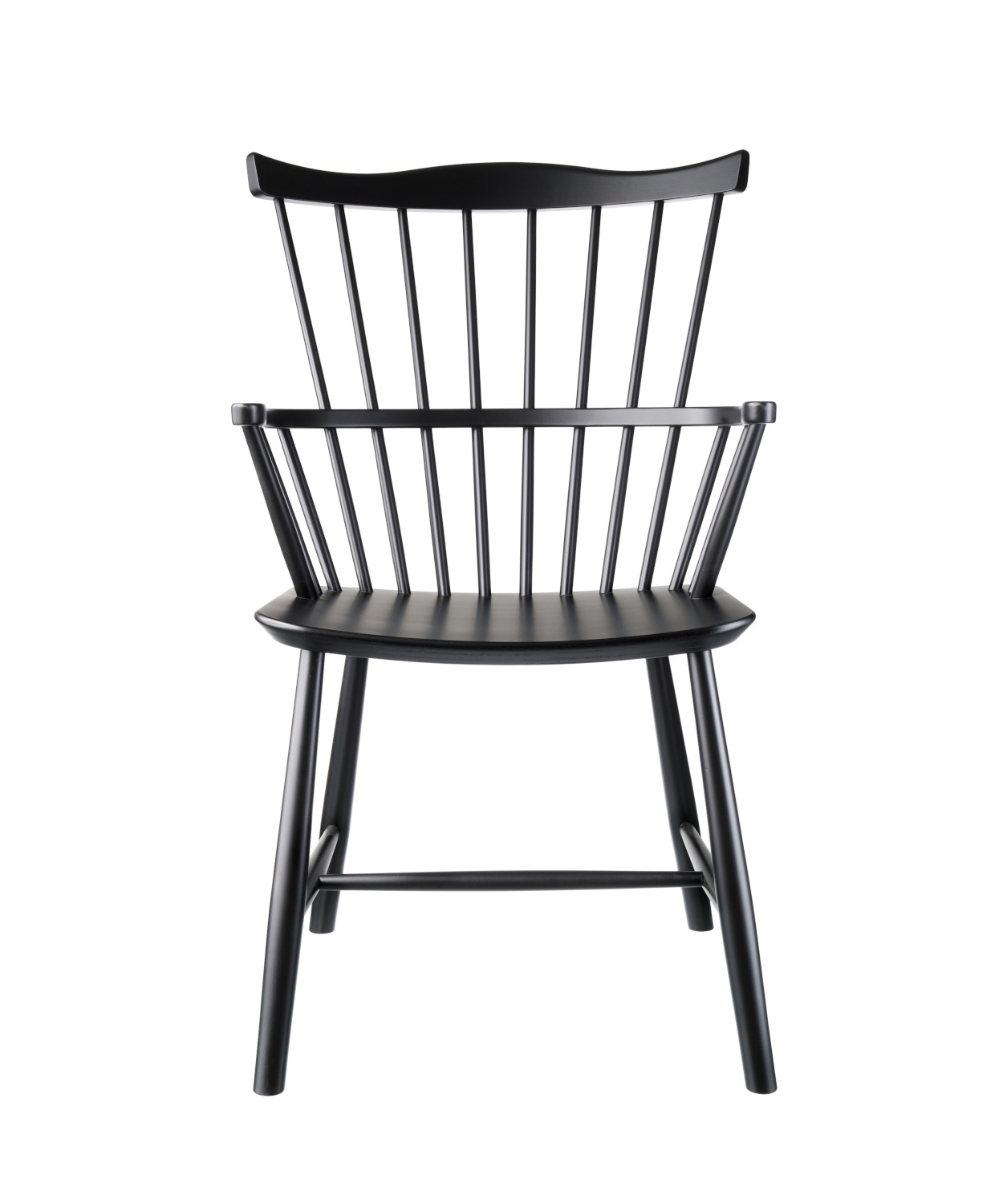 FDB Møbler J52B Armlehnstuhl, ergonomisch, Buche schwarz, nordisches Design, langlebig, funktional