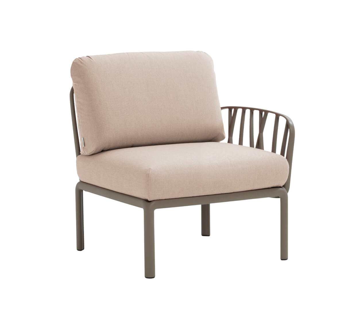 Nardi Komodo Modulsofa Seitenelement, tortora, Canvas Sunbrella, wetterfest, langlebig, italienisches Outdoor-Design