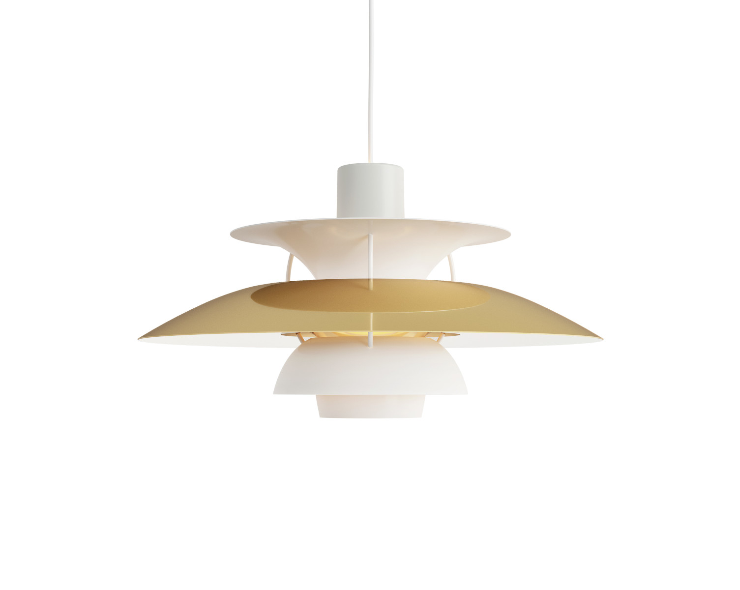 Louis Poulsen PH 5 Pendelleuchte Messing – Designerlampe Louis Poulsen PH 5 Pendelleuchte brass, ikonisches Design, messingfarben, blendfrei, hochwertige skandinavische Beleuchtung