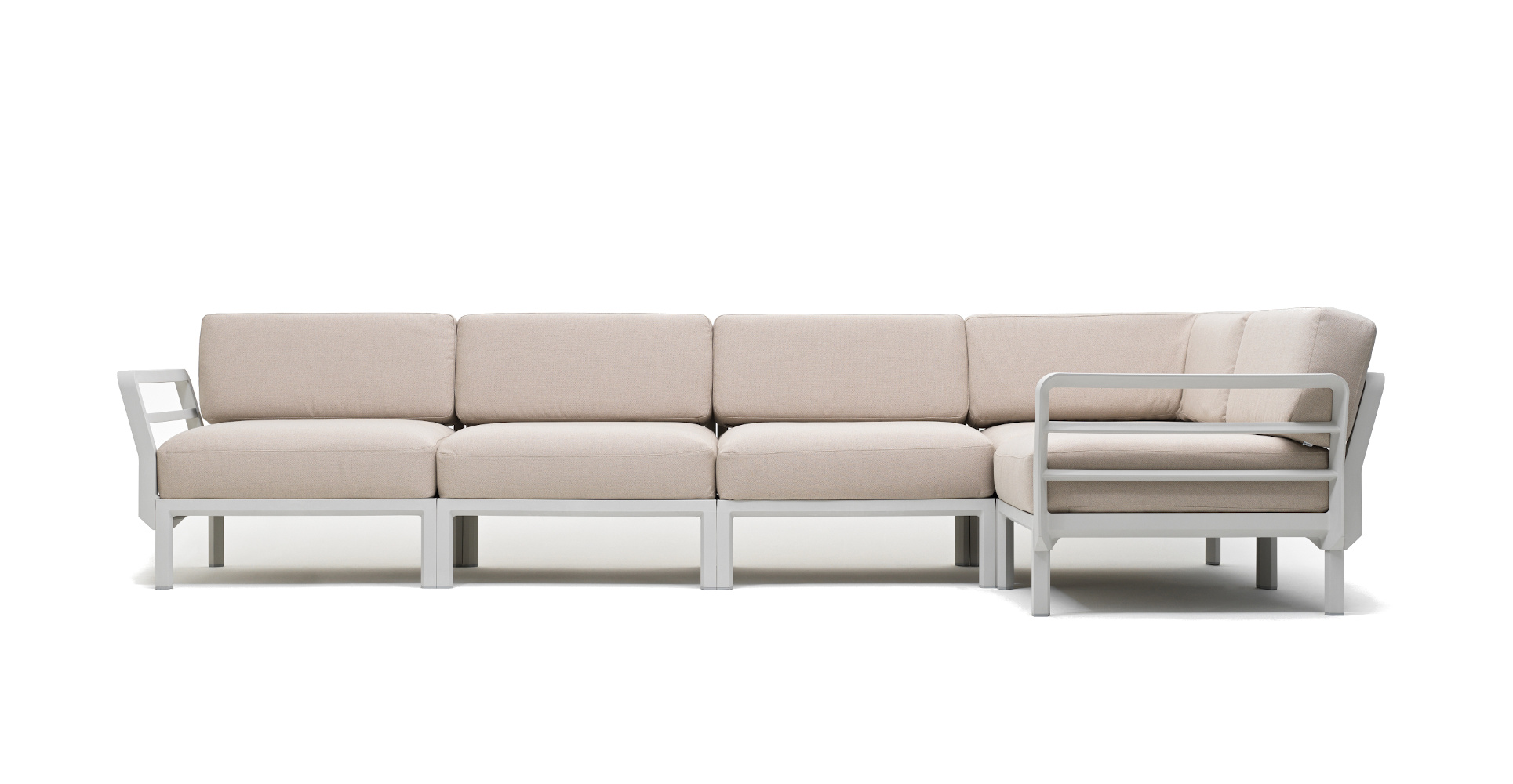 Nardi Maximo 5 Gartensofa gesso/perla Sunbrella, modular, wetterfest, langlebig, italienisches Outdoor-Design