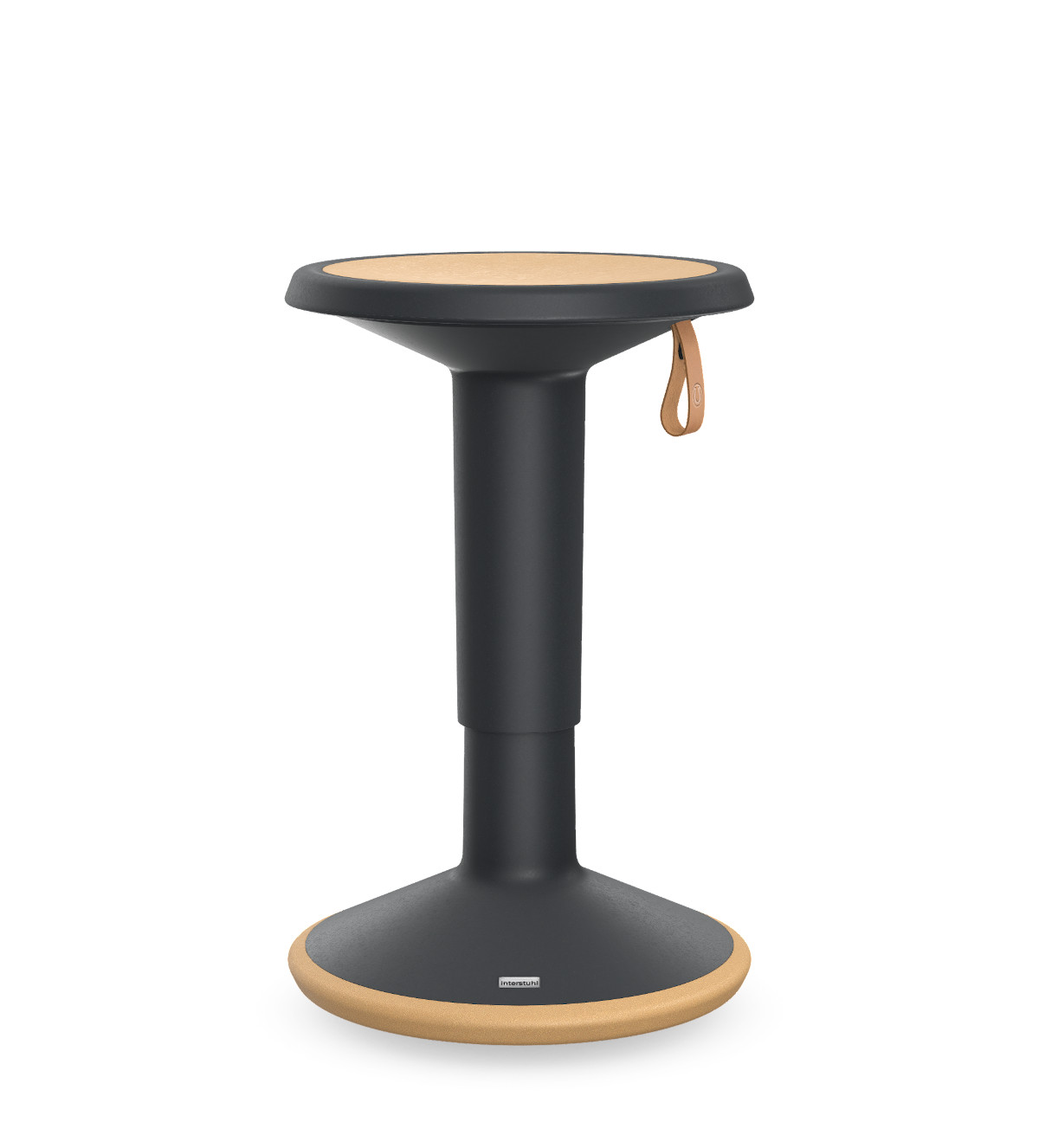 Interstuhl ECO UP ergonomischer Sitzhocker in Schwarzgrau, höhenverstellbar, mobil, ideal fürs Büro oder Homeoffice