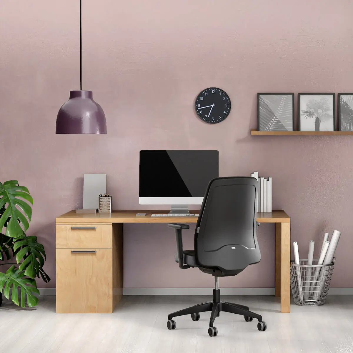 Interstuhl EVERY EV156 Bürostuhl in Schwarz im modernen Homeoffice am Schreibtisch