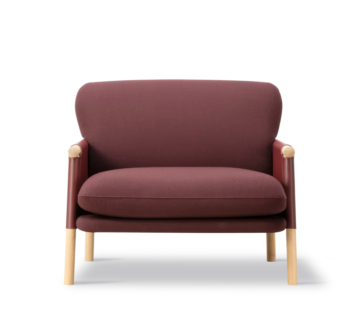 Savannah Chair, eiche hell geölt / grand linen 0024 / leder max 95 cognac