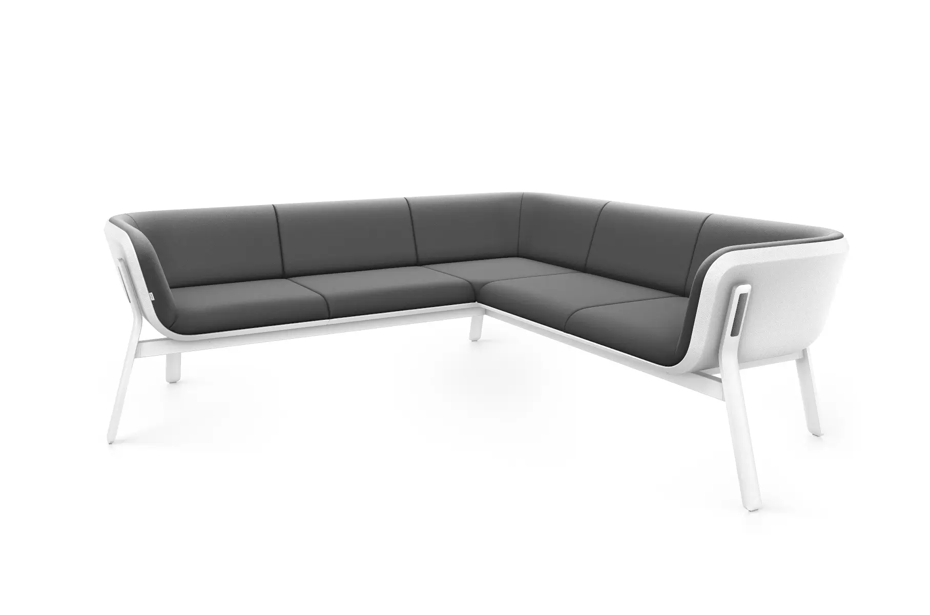 Interstuhl HUB HU320 Ecksofa in Anthrazit und Weiß
