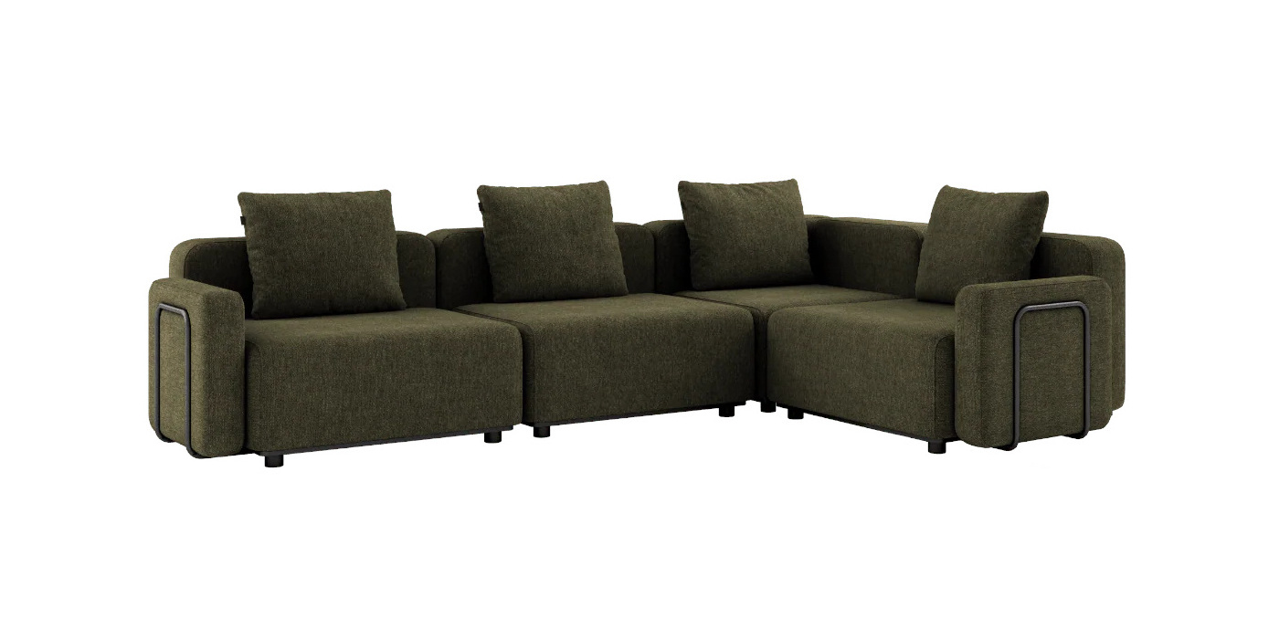 Cobana Ecksofa 4-Sitzer mit Armlehne, kirra olive