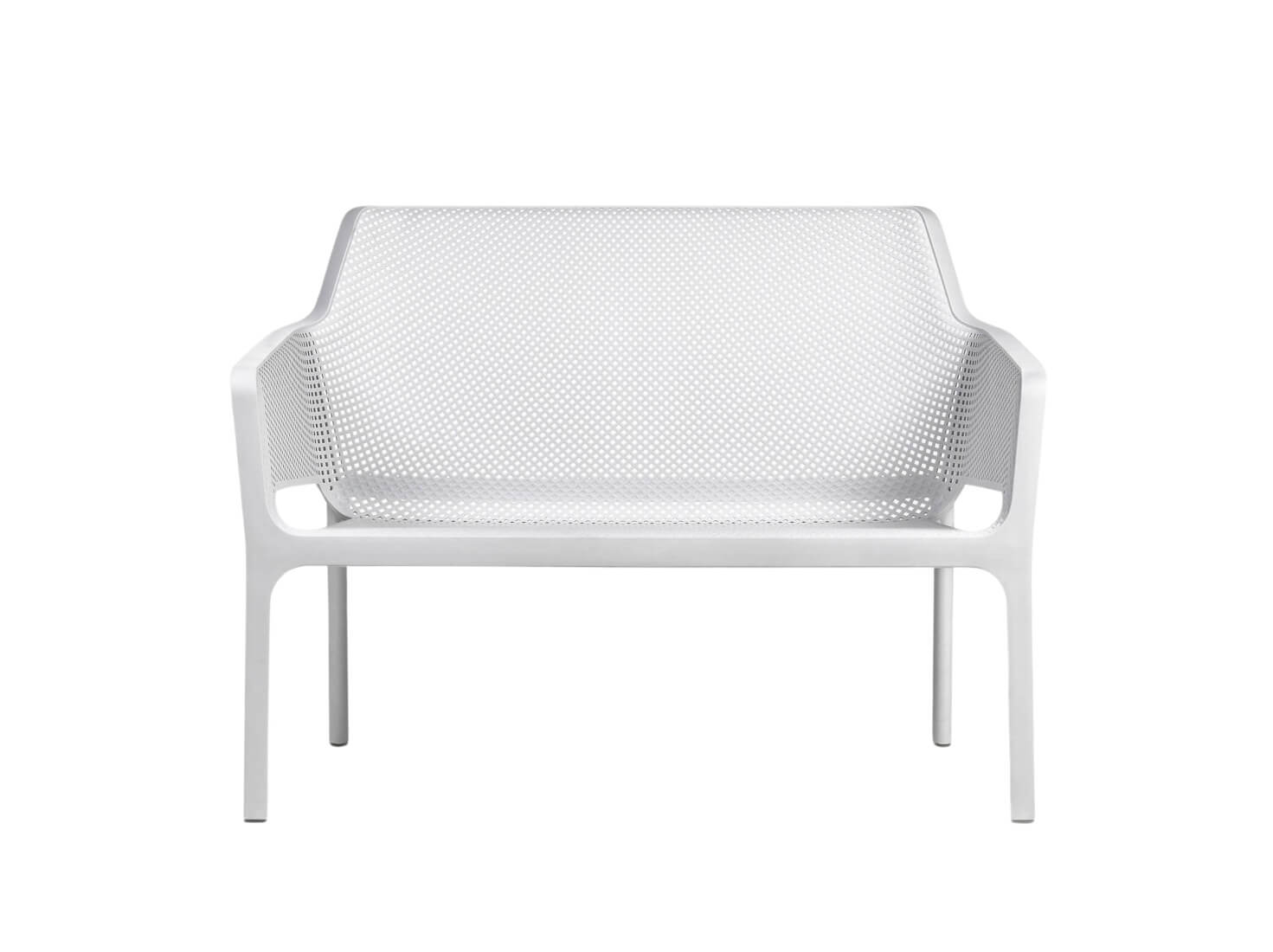 Nardi Net Gartenbank weiß, italienisches Outdoor-Design, wetterfest, langlebig, leicht, modern, komfortabel