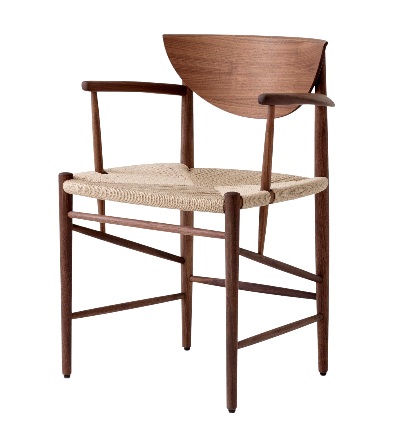 &Tradition Drawn HM4 Armlehnstuhl, walnuss geölt, dänisches Design, elegant, langlebig – stilvoll am Ess- oder Wohnbereich