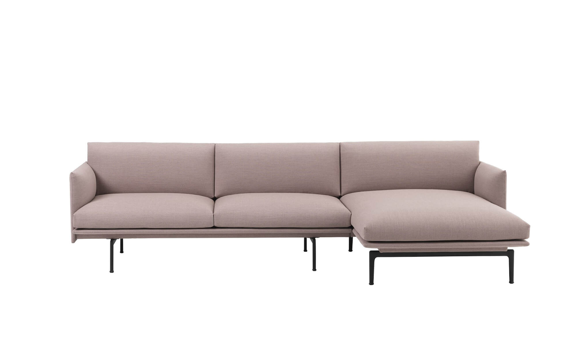 Outline Sofa Chaise Longue, rechts, fiord 551 / schwarz