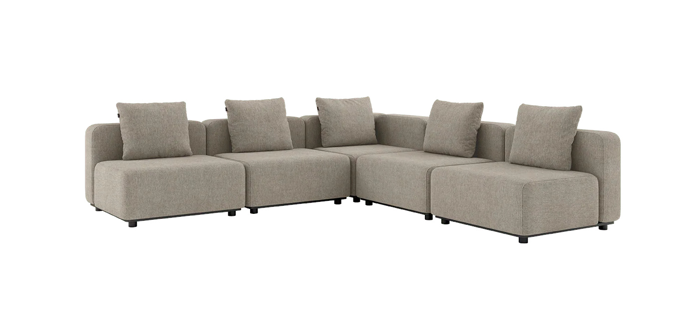 Cobana Ecksofa 5-Sitzer ohne Armlehne, kirra sand