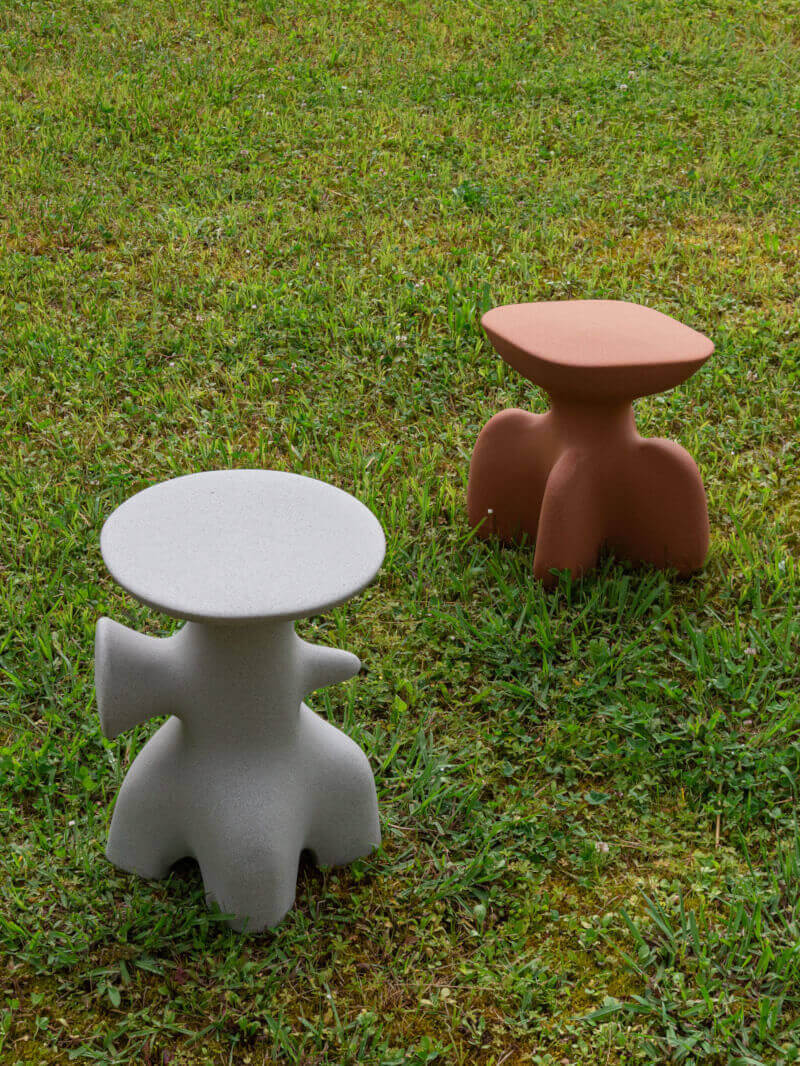 Archeo Hocker, hoch, terracotta orange