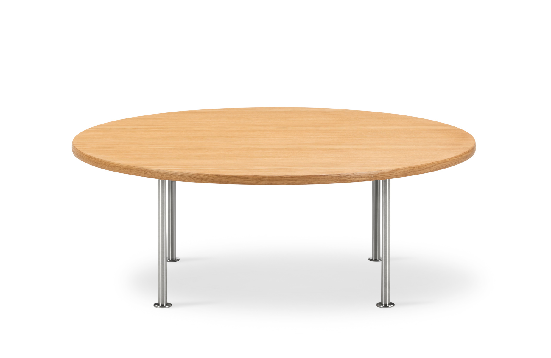 Wegner Ox Couchtisch, Ø 100 x H 35 cm, brushed steel / eiche geölt Wegner Ox Couchtisch, Ø 100 x H 35 cm, brushed steel / eiche geölt