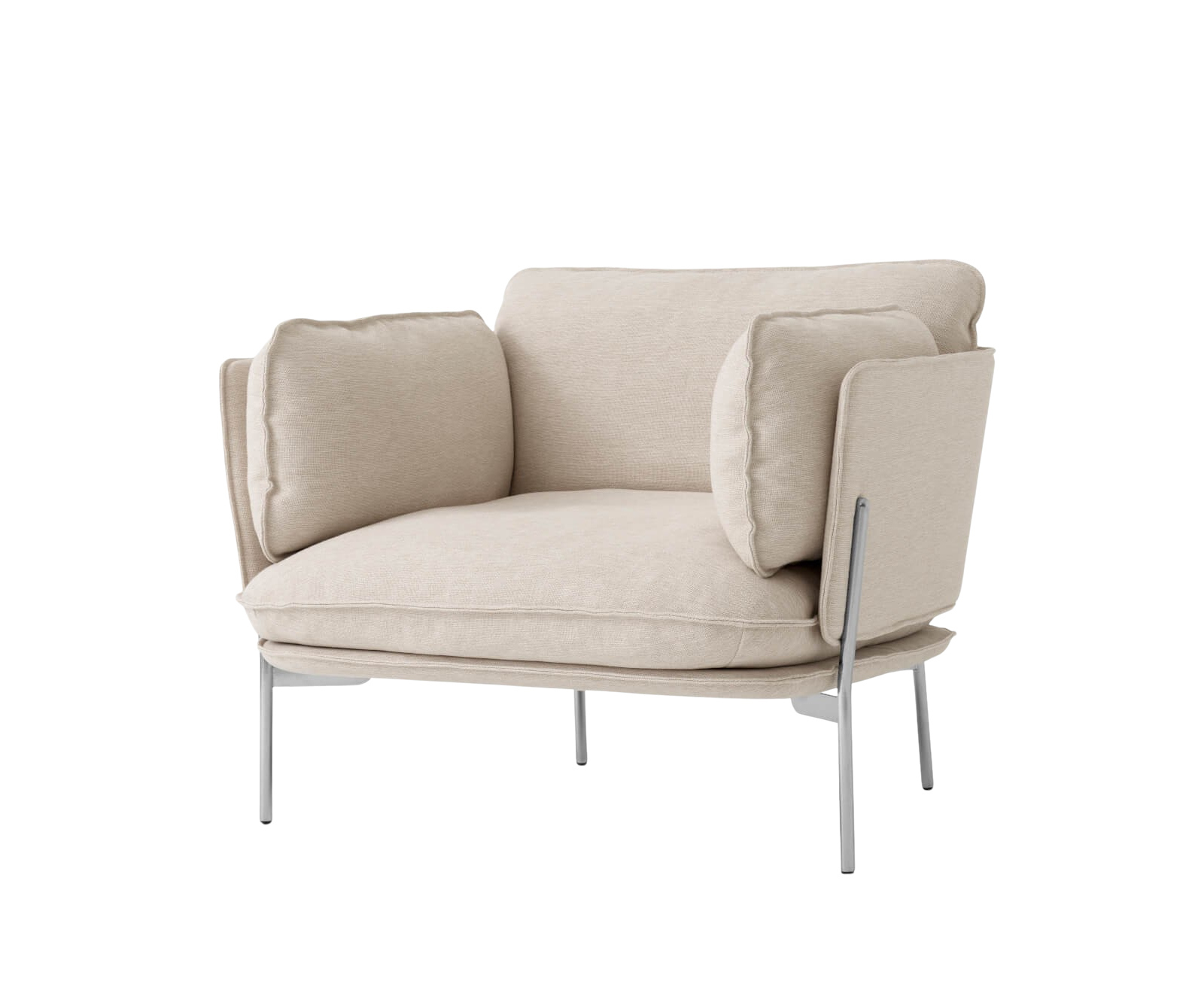 &Tradition Cloud LN1 Sessel, chrom/clay, dänisches Design, komfortabel, elegant – ideal für Wohnzimmer oder Leseecke