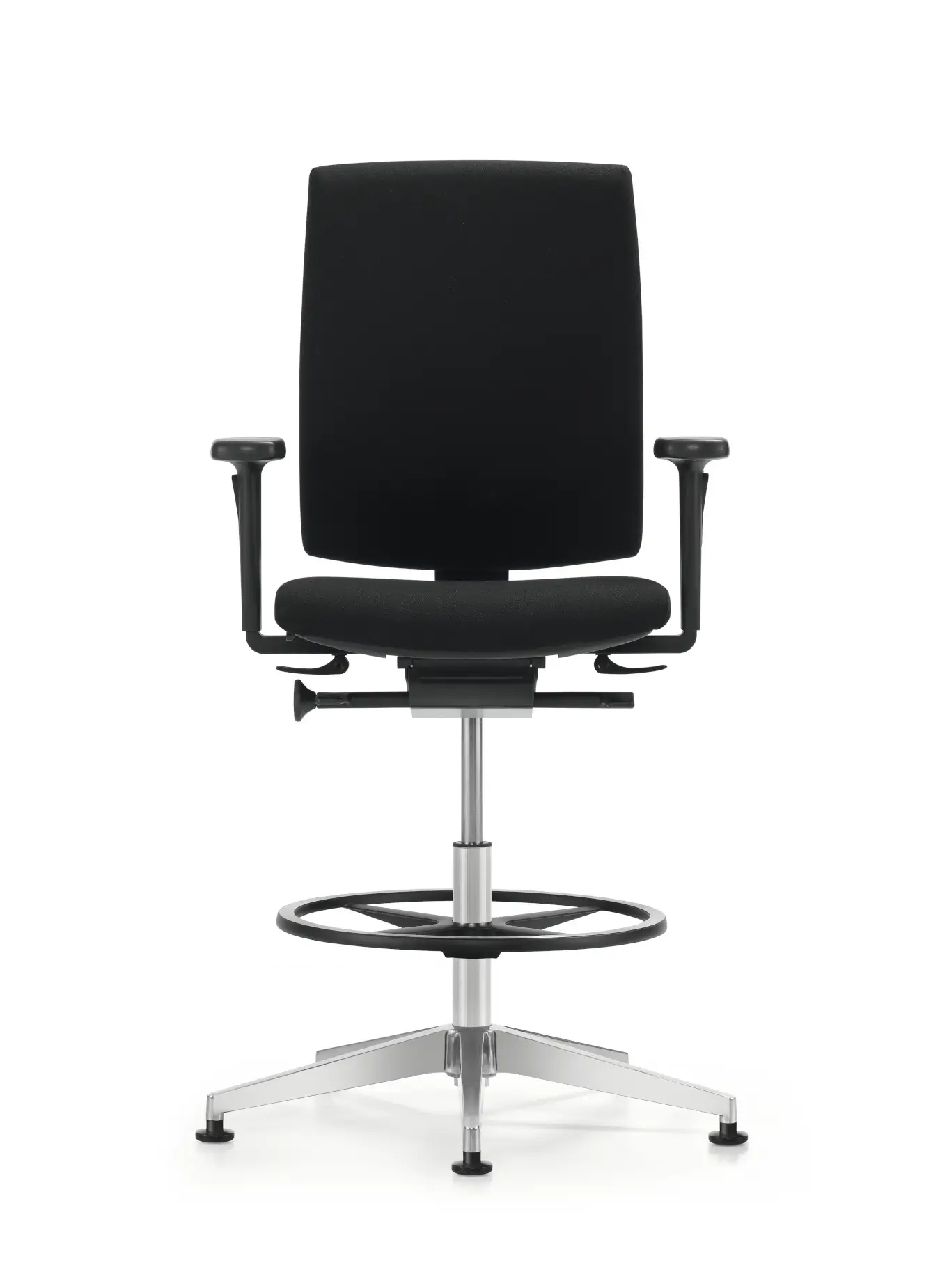 Girsberger Kyra Bürostuhl mit Fußring für ergonomisches Sitzen am erhöhten Arbeitsplatz.