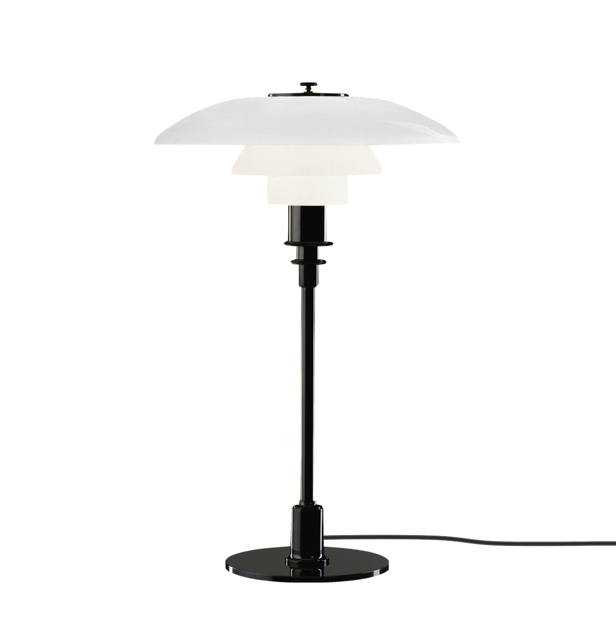 Louis Poulsen PH 3/2 Tischleuchte schwarz metallisiert Louis Poulsen PH 3/2 Tischleuchte schwarz metallisiert, elegantes Design, dimmbares Licht, hochwertige Verarbeitung