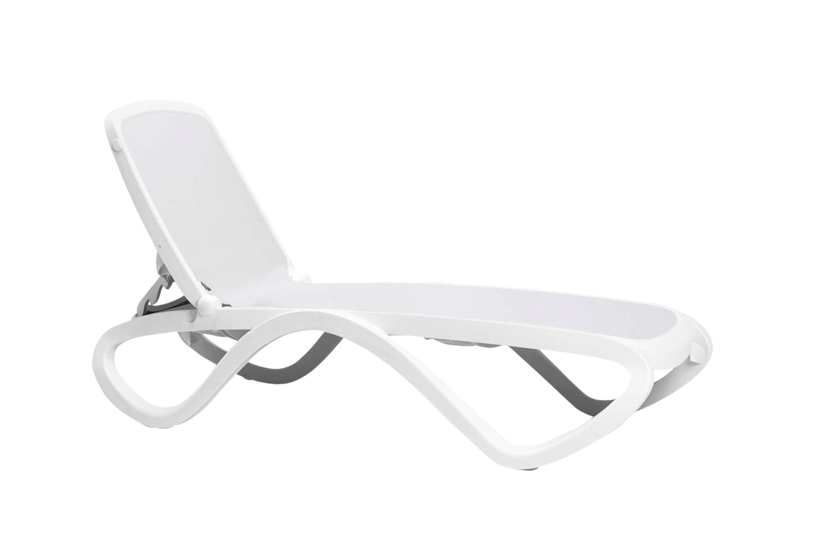 Nardi Omega Gartenliege weiß, wetterfest, stapelbar, leicht, langlebig, italienisches Design für Outdoor