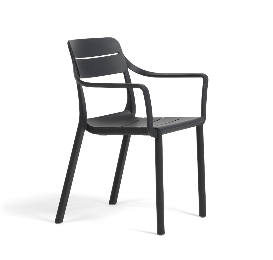 Nardi Cassia Armlehnstuhl, italenisches Design, anthrazit, ergonomisch, langlebig, funktional