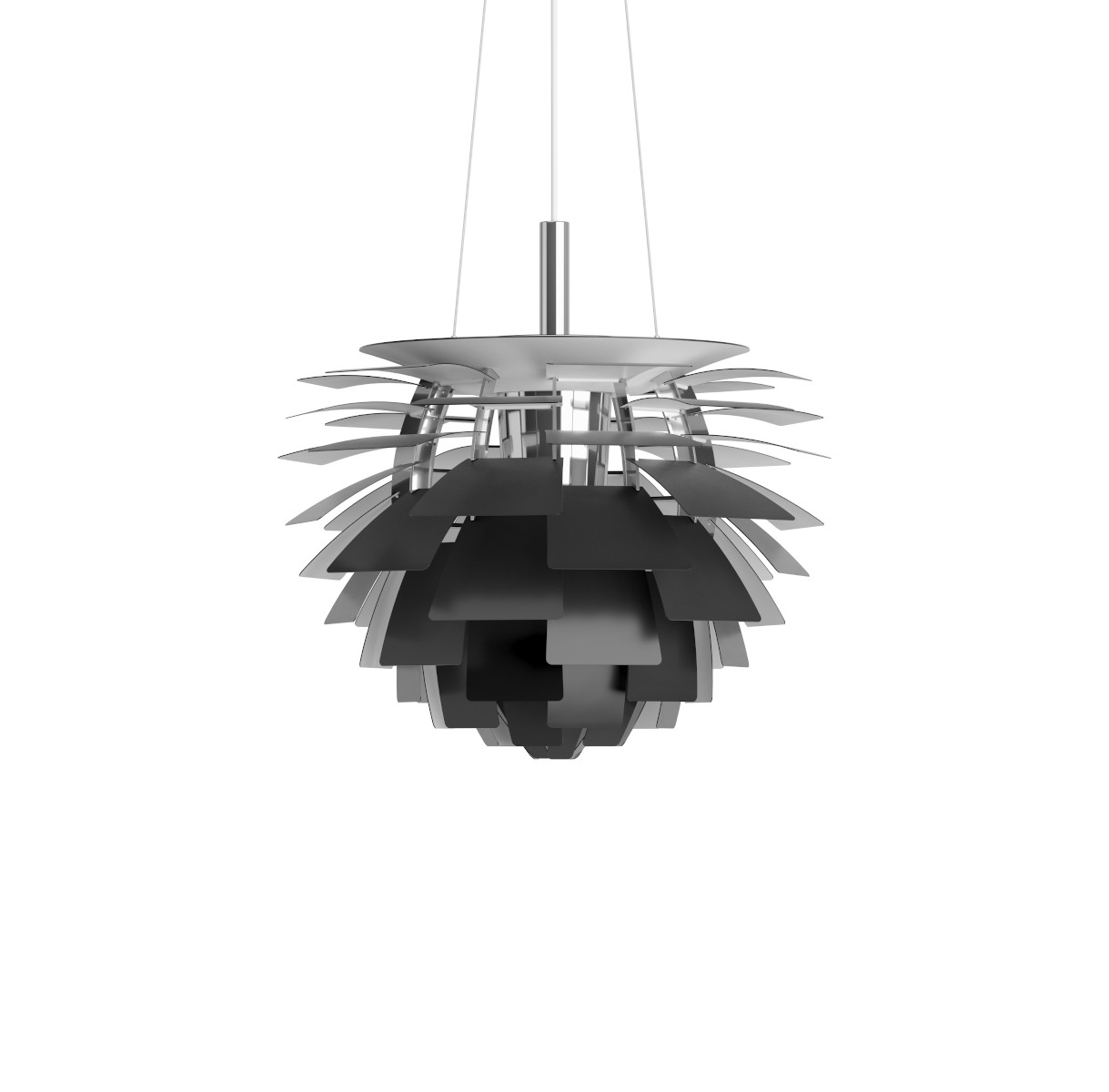 Louis Poulsen PH Artichoke Pendelleuchte Ø 48 cm schwarz, ikonisches Design, hochwertige Beleuchtung, skandinavisch