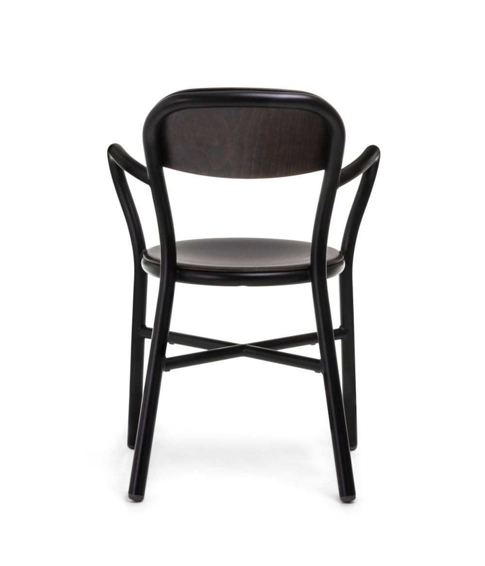 Magis Pipe Stuhl, Armlehne, Buche/Schwarz, ergonomisch, leicht, italienisches Design, hochwertig