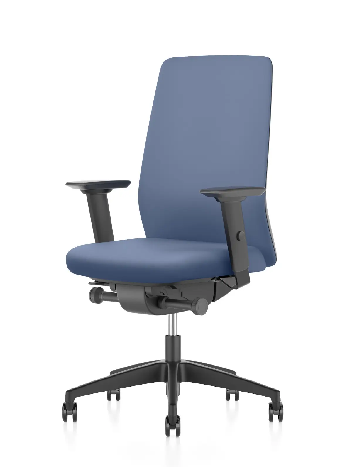 Interstuhl AIMis1 1S026 Bürostuhl in Blau mit hoher Rückenlehne, Armlehnen und schwarzem Fußkreuz