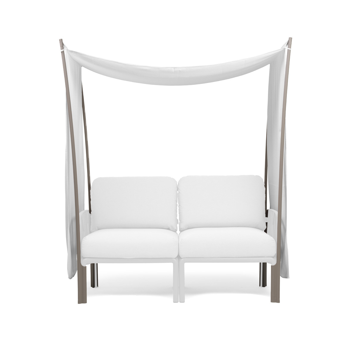 Nardi Komodo Ombra 2-Sitzer, Sonnenschutz, Outdoor-Sofa, wetterfest, langlebig, modernes italienisches Design