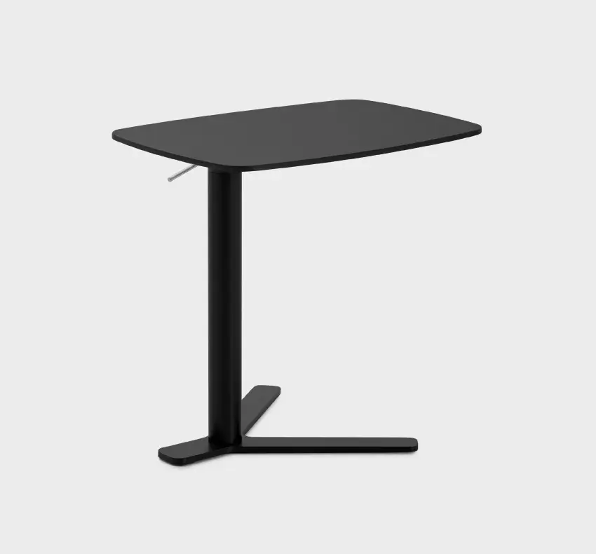 Lapalma YO T80E Beistelltisch mit platzsparendem Untergestell für Sofa, Sessel und flexible Loungebereiche.