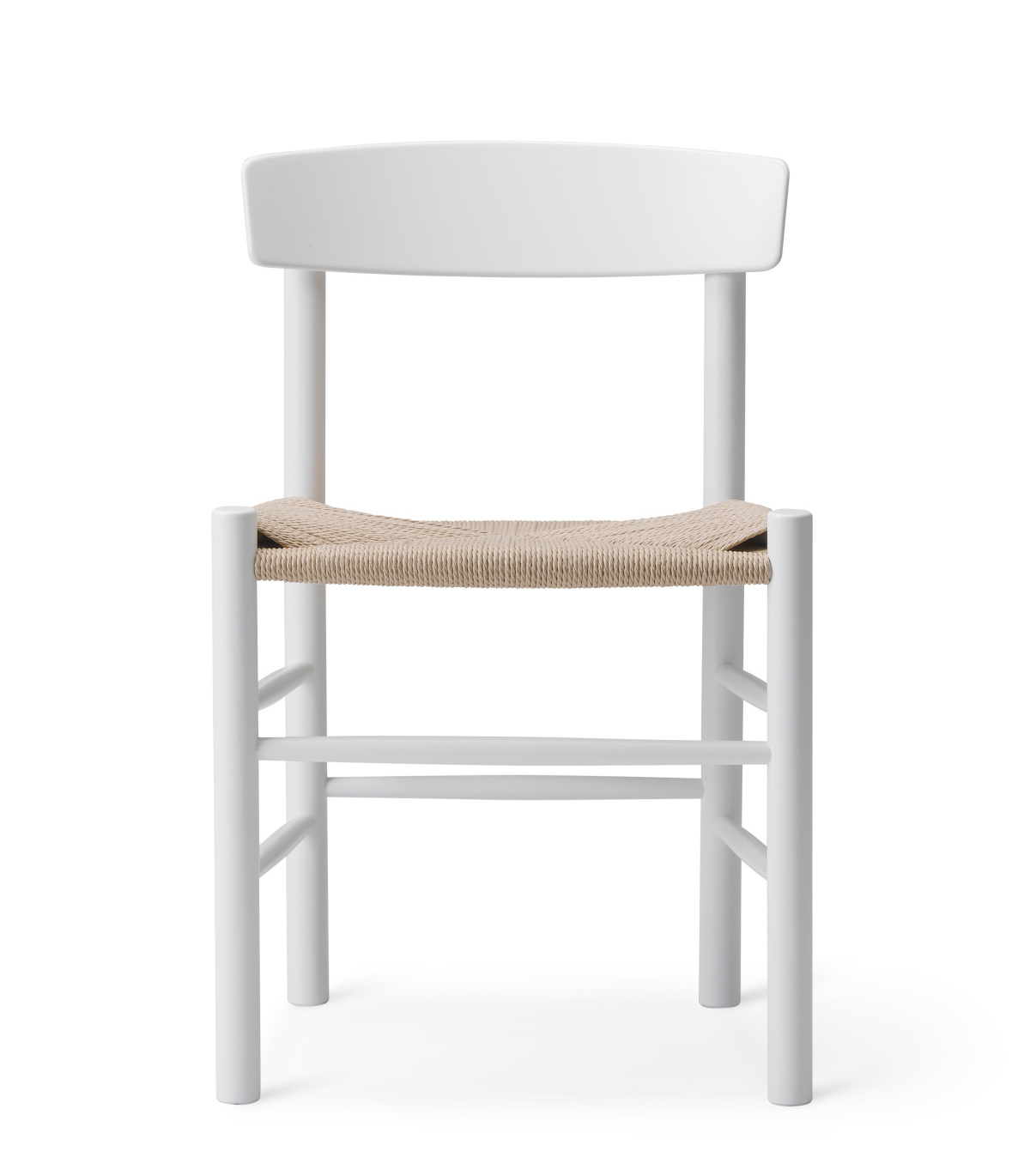 J39 Mogensen Stuhl, buche weiß lackiert / sitz schnurgeflecht natur J39 Mogensen Stuhl, buche weiß lackiert / sitz schnurgeflecht natur