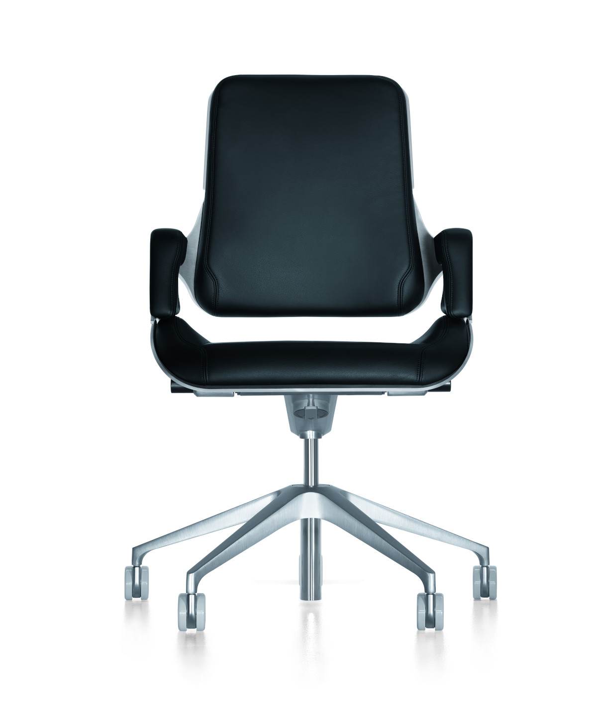 Ergonomischer Bürodrehstuhl Interstuhl Silver 262S mit Lederbezug, verstellbarer Rückenlehne und edlem Look