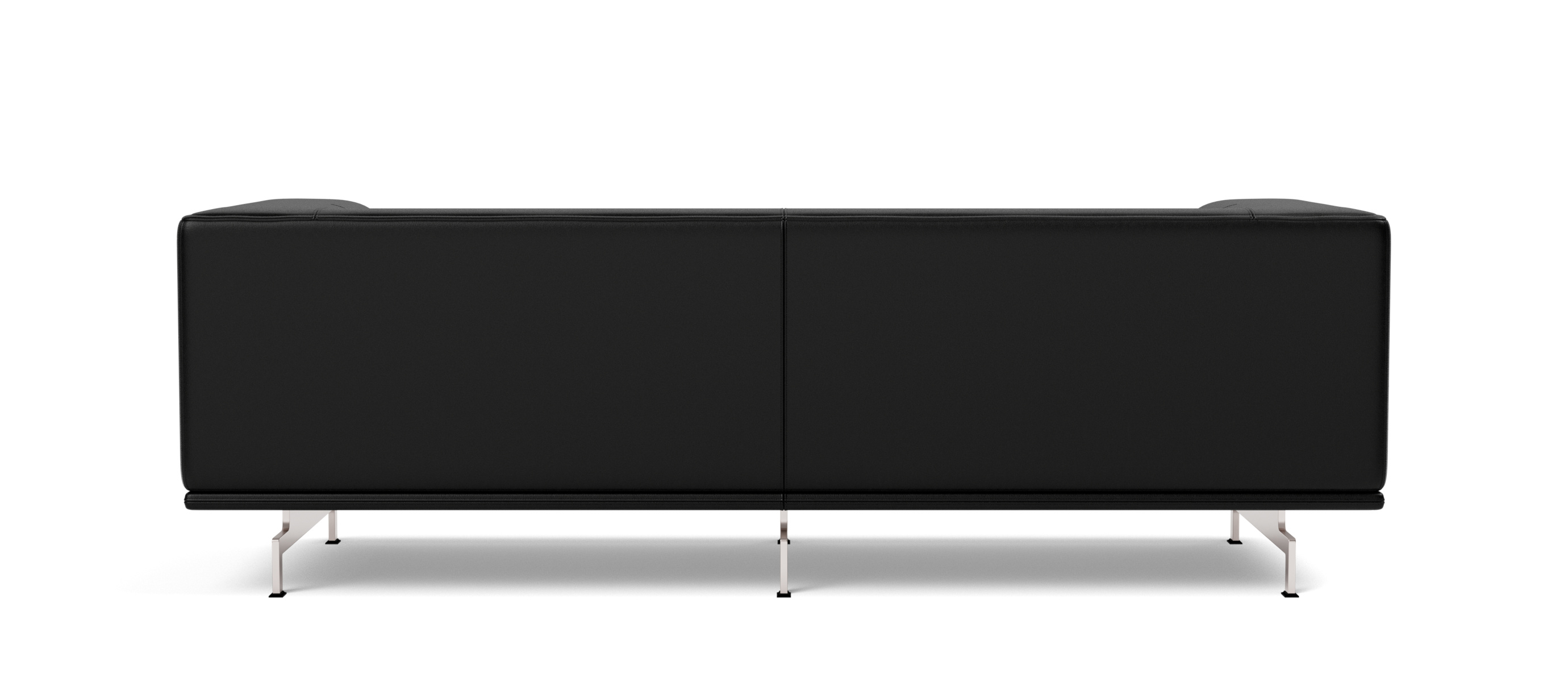 Delphi Sofa - Model 4510, brushed aluminium / leder max 98 schwarz