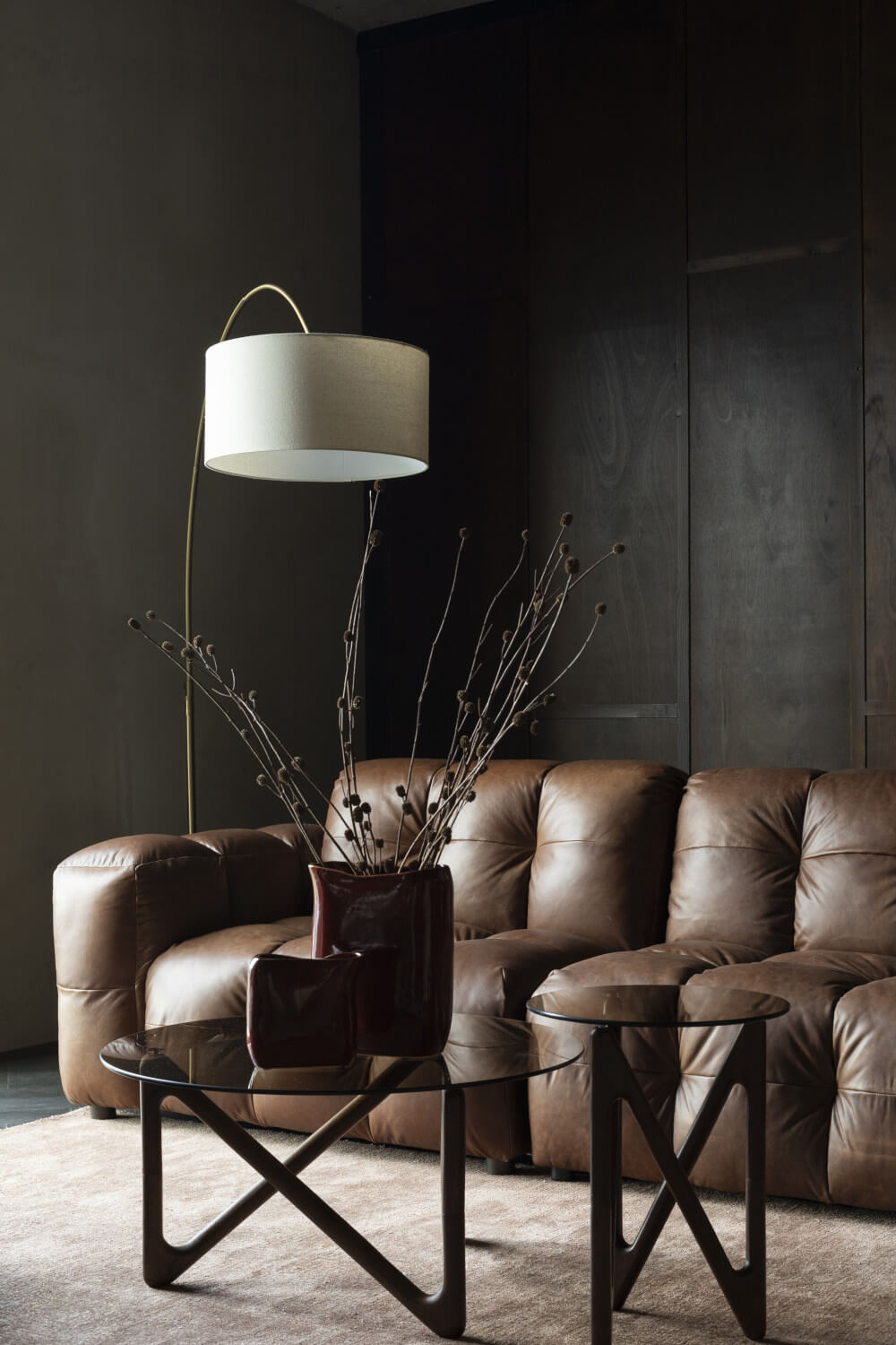 Hackman Sofa 4,5 Sitzer, leder schokolade