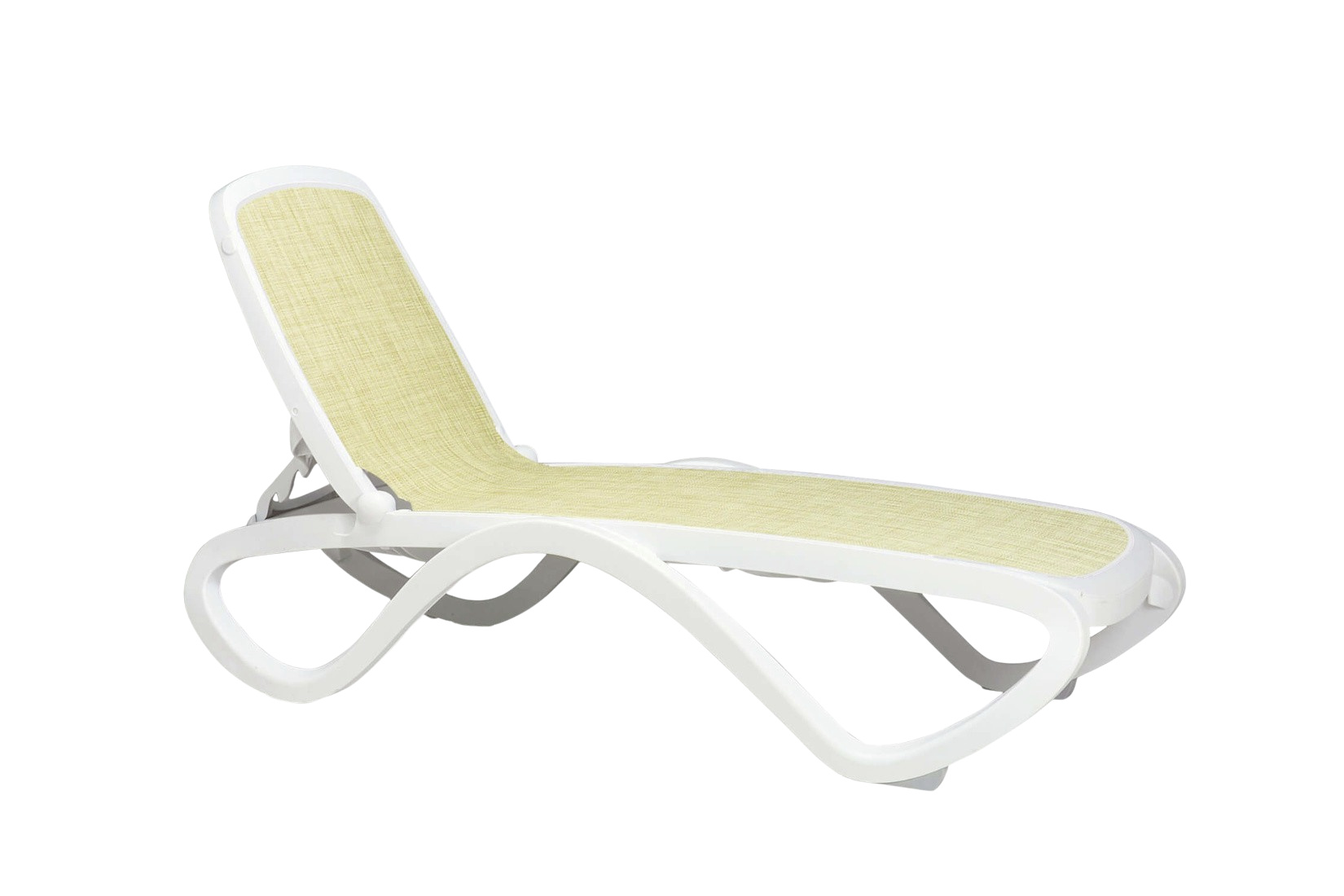 Nardi Omega Gartenliege weiß/beige, wetterfest, leicht, langlebig, italienisches Design für Outdoor-Bereich