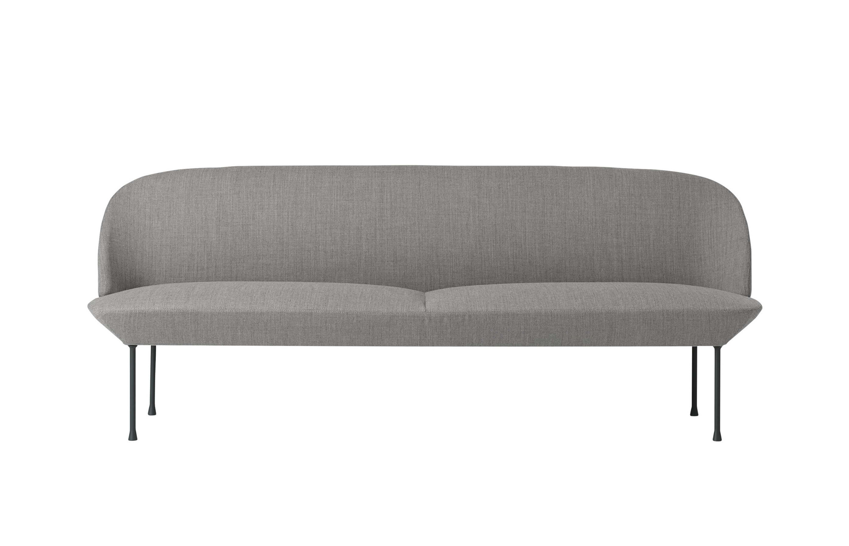 Muuto Oslo Sofa 3-Sitzer in Fiord 151 mit schwarzem Gestell, modernes skandinavisches Design, komfortable Polsterung