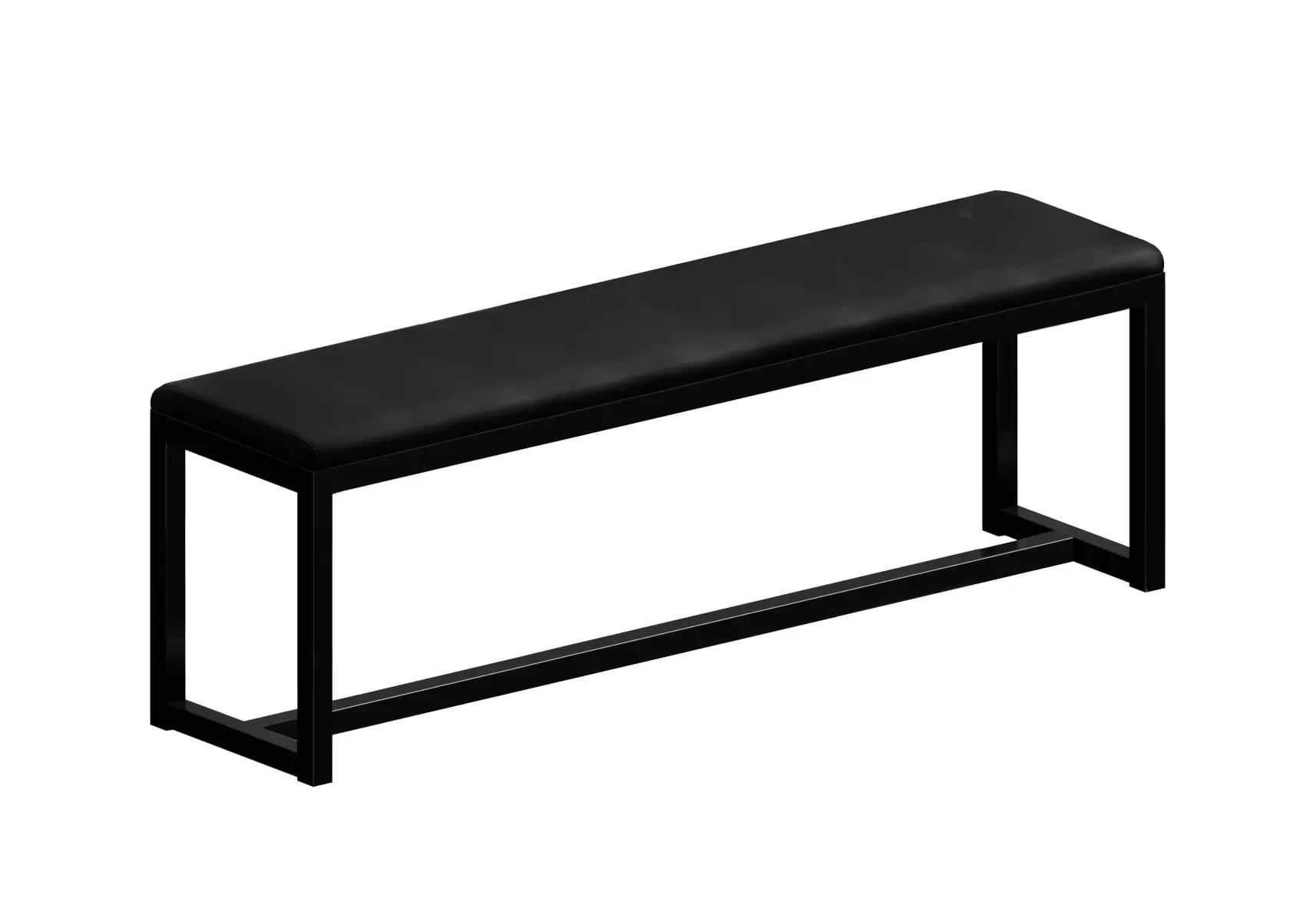 Zeus Big Brother Bank 160 cm in Schwarz mit gepolsterter Sitzfläche und minimalistischem Design
