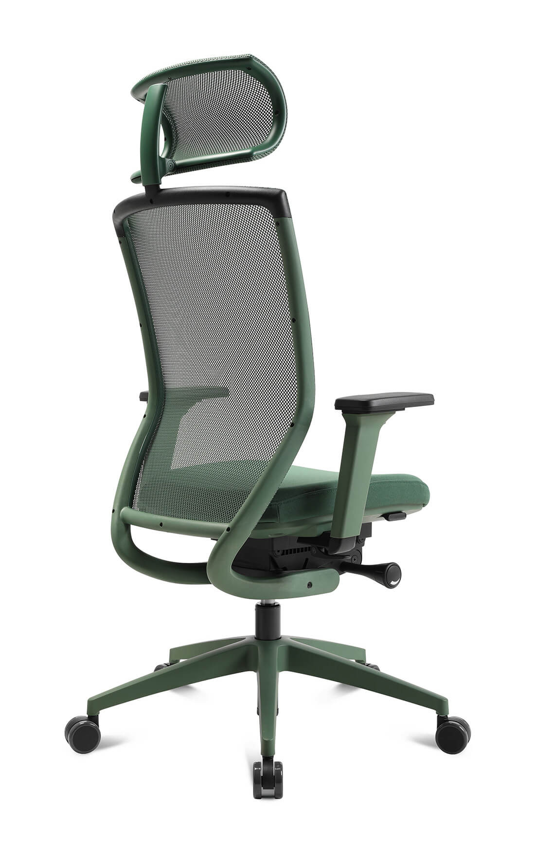 Wagner Titan Green Bürostuhl mit Kopfstütze, ergonomischem Design, verstellbaren Funktionen und grünem Stoffbezug