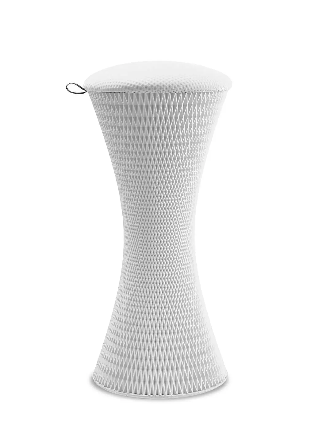 Wagner 3D One Pure L Hocker in Weiß mit ergonomischer Sitzfläche und innovativer 3D-Gitterstruktur für aktives Sitzen.