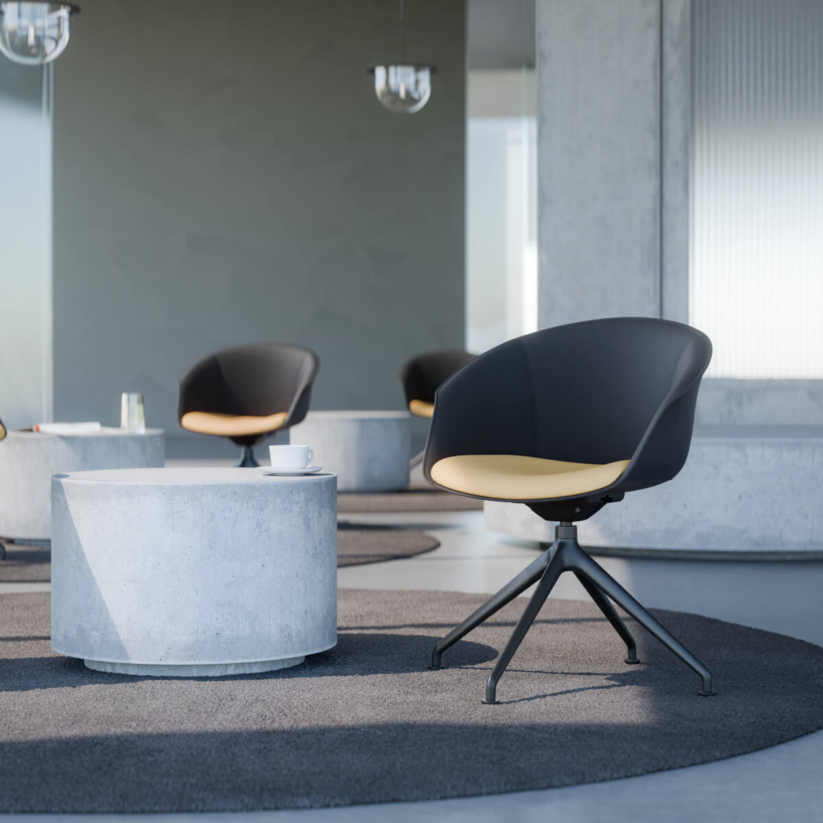 SHUFFLEis1 SU352 Clubsessel von Interstuhl, ergonomisch, drehbar, hochwertiges Polster, ideal für Büro und Lounge