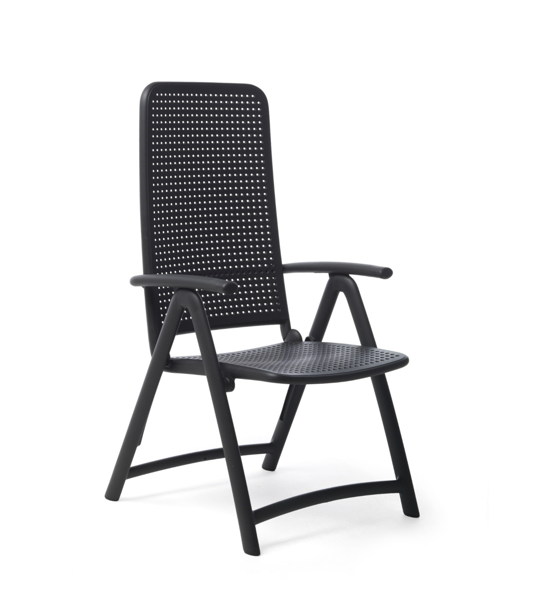 Nardi Darsena Klappstuhl anthrazit, wetterfest, leicht, stapelbar, Outdoor-Design aus Italien, langlebig