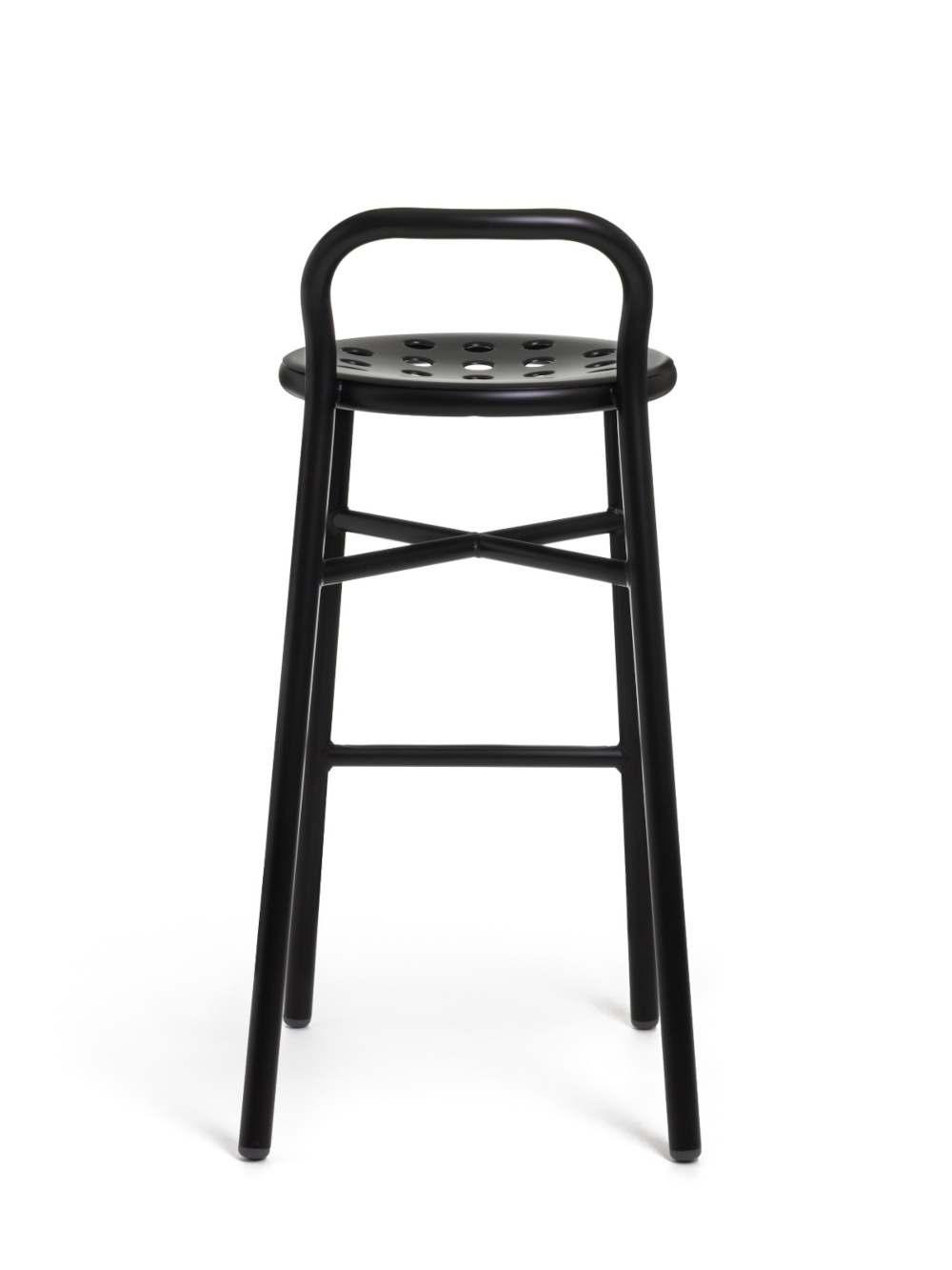 Magis Pipe Barhocker schwarz, 77 cm, höhenangepasst, modernes italienisches Design, langlebig und stabil