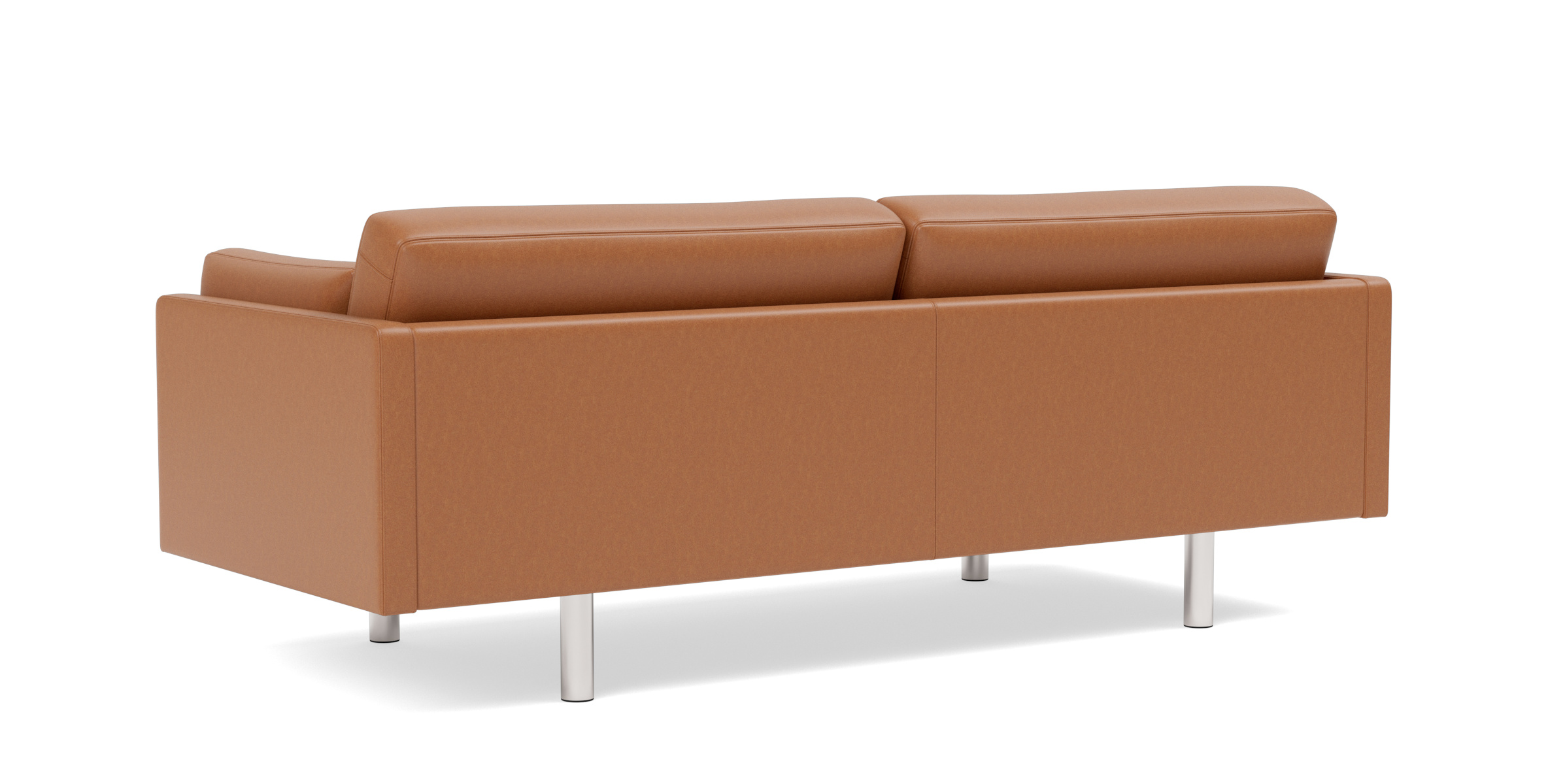 EJ220 Sofa 2-Sitzer, 100 cm, brushed chrom / leder omni 301 schwarz