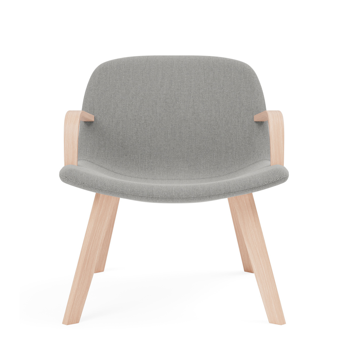 Eyes Lounge Wood Base Armchair, eiche lackiert / re-wool 128