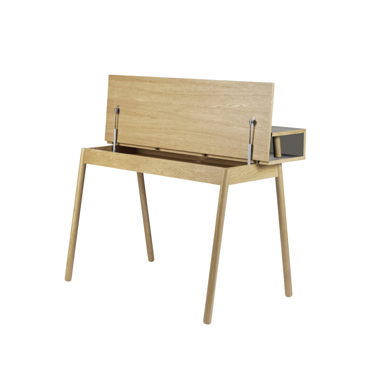 FDB Møbler C68 Nørrebro Schreibtisch, nordisches Design, Eiche natur, Linoleum Mushroom, langlebig, nachhaltig