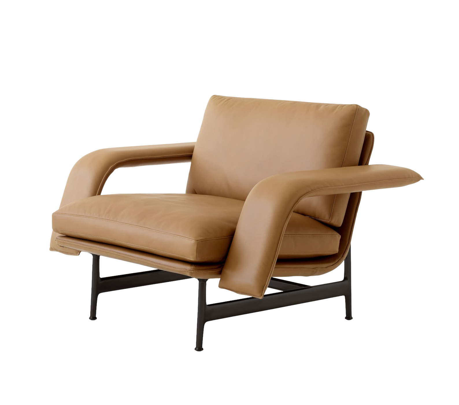 Meantime AV29 Lounge Chair, schwarz / noble aniline leder cognac