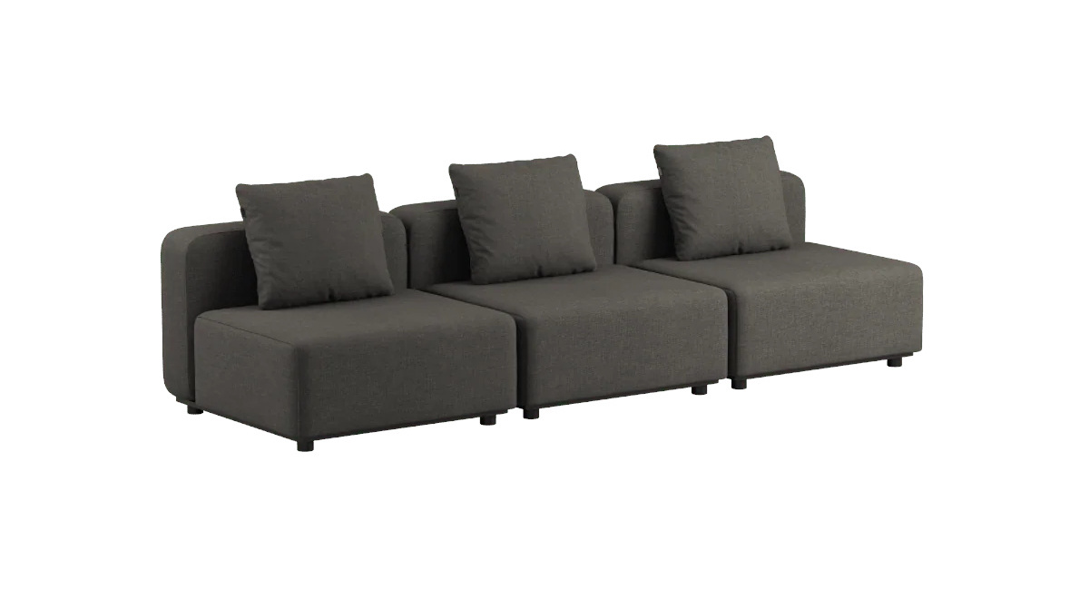 Cobana Loungesofa 3-Sitzer ohne Armlehnen, kirra noir
