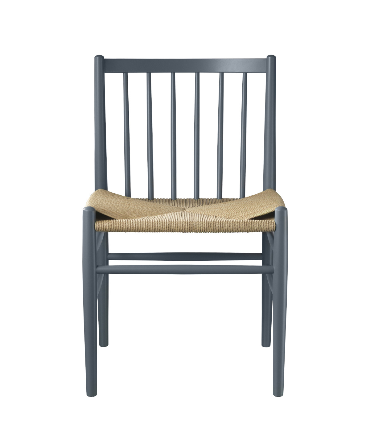 FDB Møbler J80 Stuhl, ergonomisch, Buche blue grey, Naturgeflecht, nordisches Design, langlebig, funktional