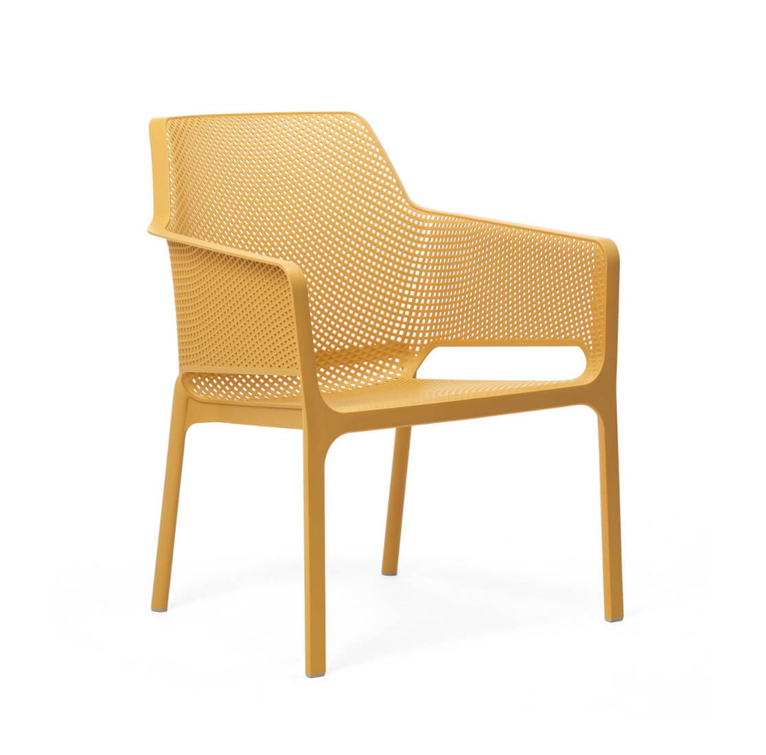 Nardi Net Relax Armlehnstuhl senape, italienischer Outdoor-Stuhl, wetterfest, leicht, ergonomisch, langlebig