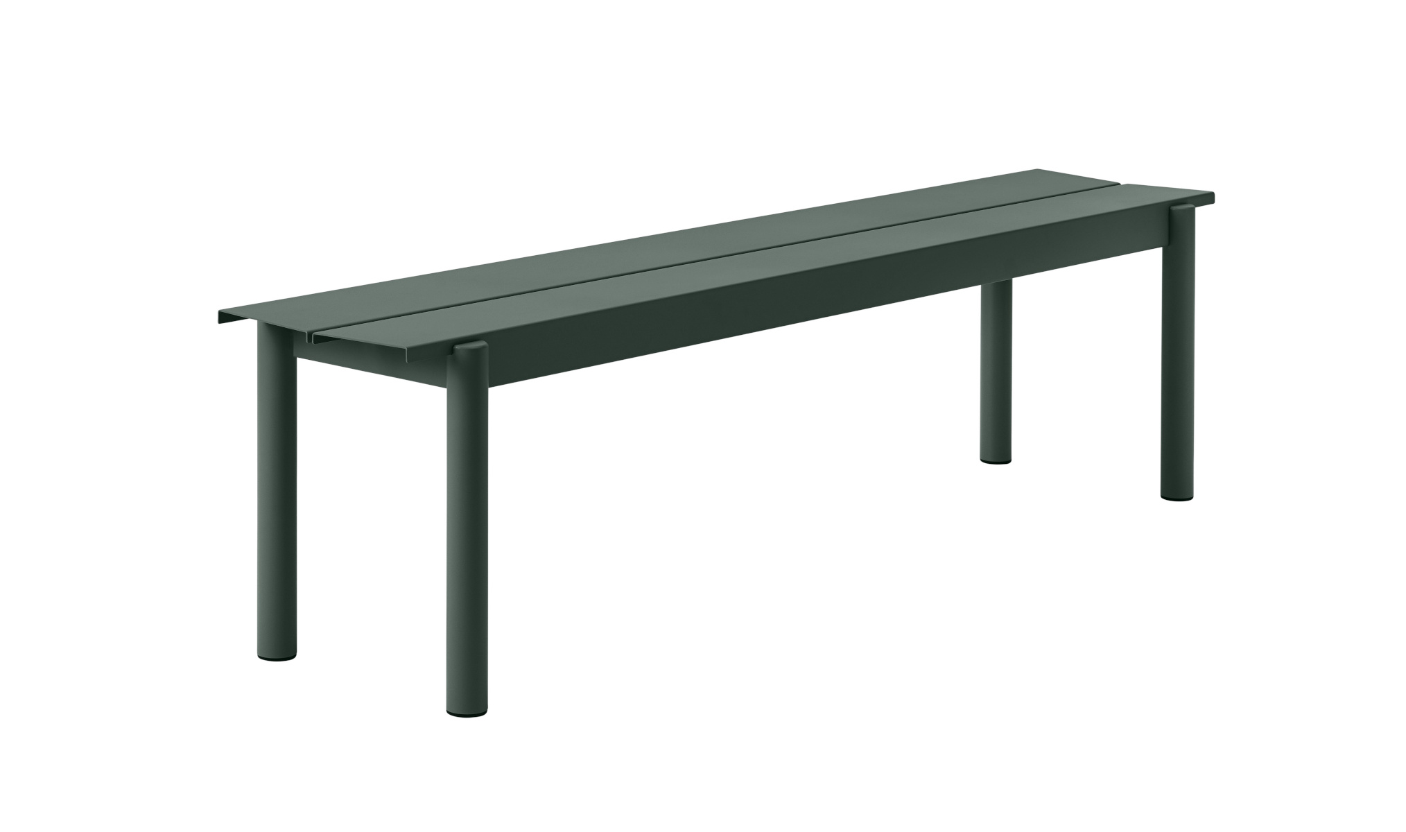 Linear Steel Gartenbank, 170 cm, dunkelgrün
