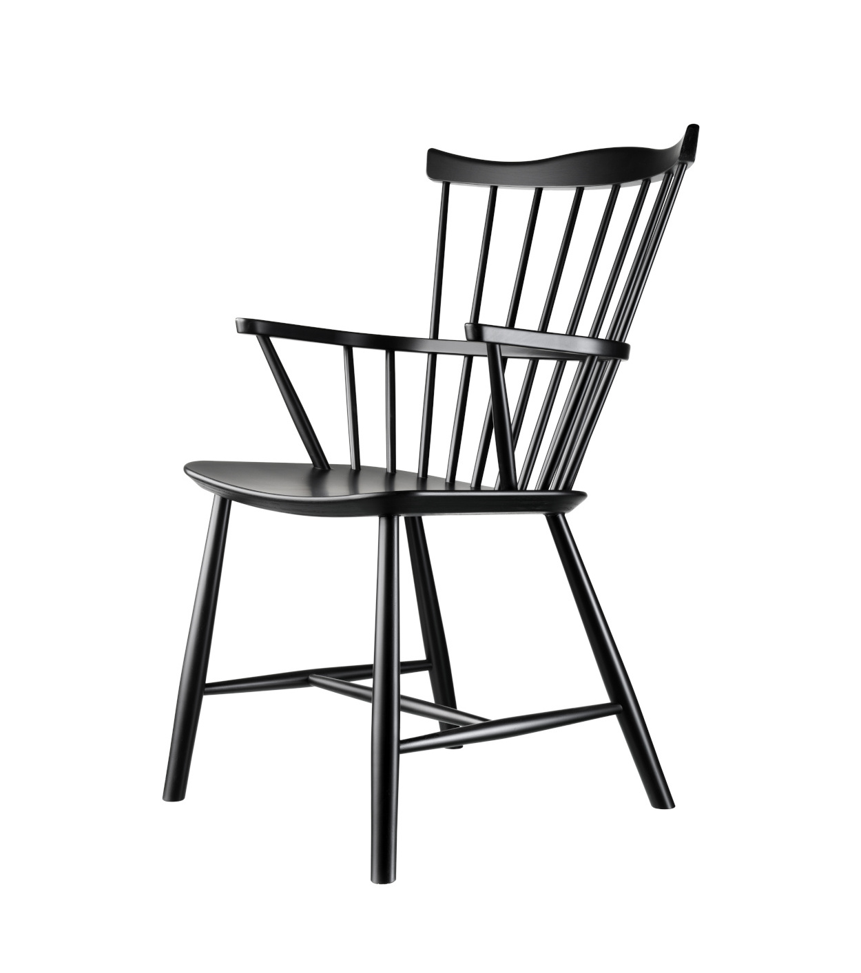 FDB Møbler J52B Armlehnstuhl, schwarz Buche, ergonomisch, nachhaltig, funktional, nordisches Design