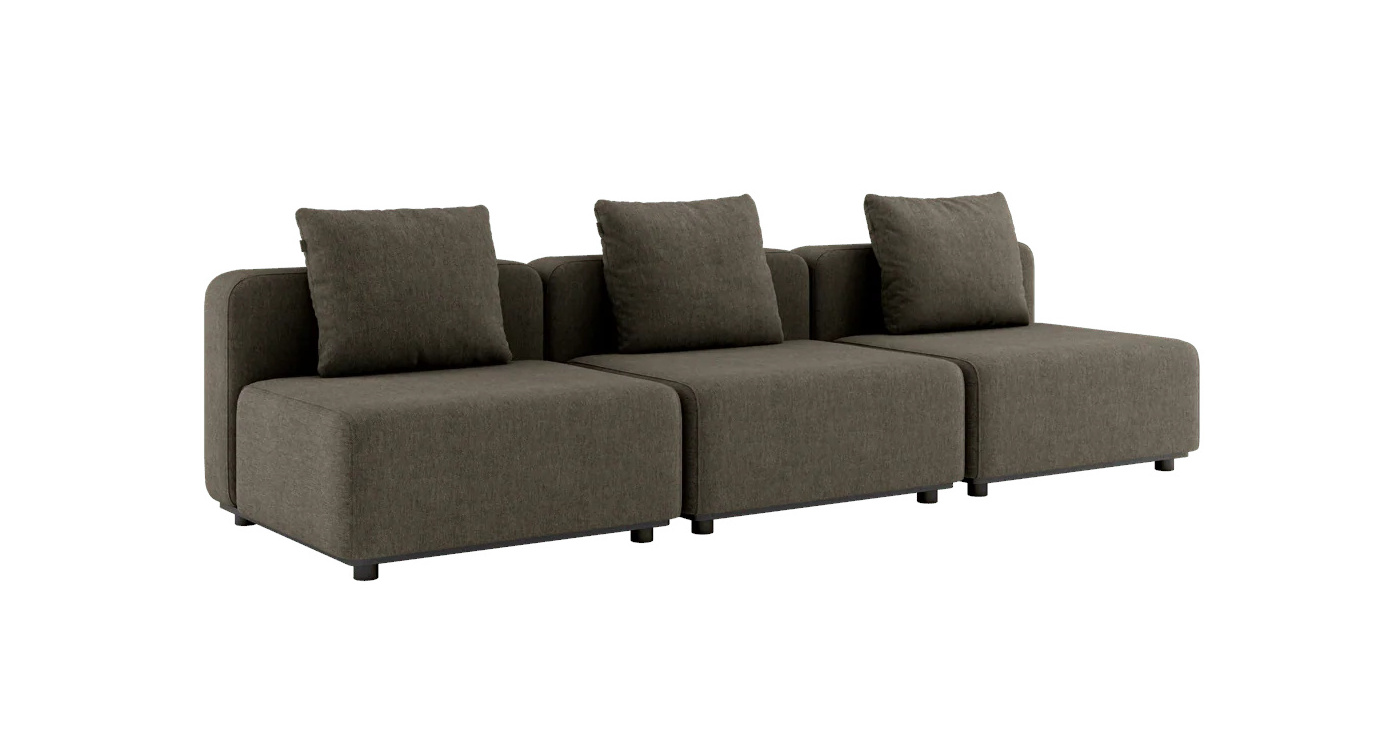 Cobana Loungesofa 3-Sitzer ohne Armlehnen, cobana braun
