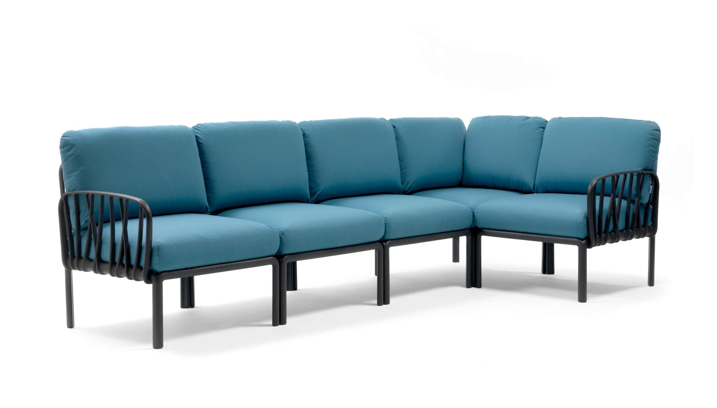 Nardi Komodo 5 Gartensofa anthrazit, modular, wetterfest, outdoor, Design von Raffaello Galiotto, Made in Italy